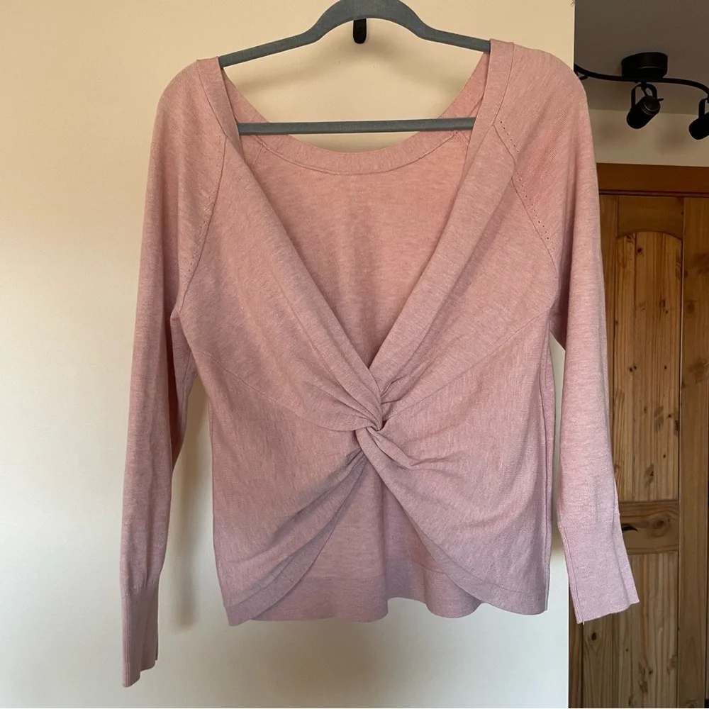 Victoria’s Secret Baby Pink Open Back 3/4 Sleeve Balletcore Sweater Small